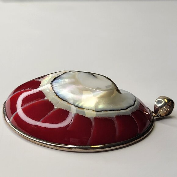 Mens Statement Nautilus Shell Pendant Sterling Silver 925 - Picture 4 of 16